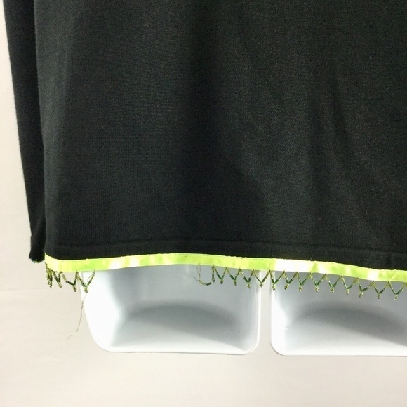 SWEATER sweater brand flip flops & tropical flowers black button front cardigan - Picture 12 of 12